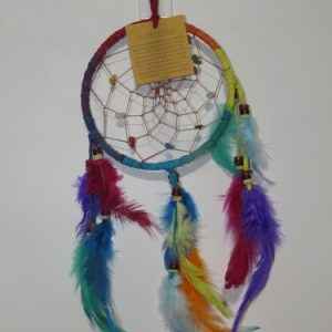 New Age Dream Catcher Rainbow Feather