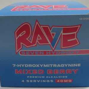 RAVE KRATOM 7-HYDROXY SHOTS MIXED BERRY 40MG BOX 12CT