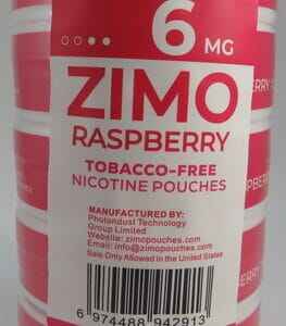 ZIMO POUCHES RASPBERRY 6MG ROLL 5CT