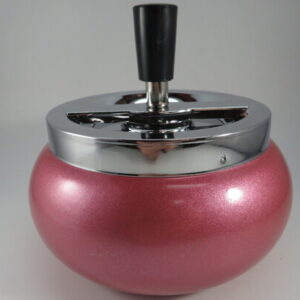 FUJIMA 5.5IN PINK LARGE METAL SPINNING ASHTRAY A94