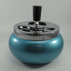 FUJIMA 5.5IN BLUE LARGE METAL SPINNING ASHTRAY A94