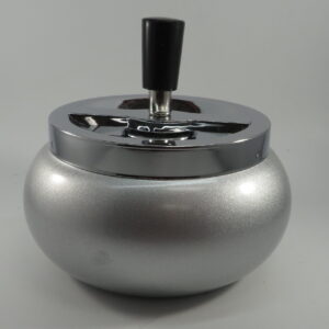 FUJIMA 5.5IN SILVER LARGE SPINNING ASHTRAY A96