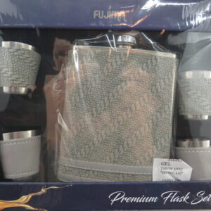 FUJIMA PINK  WRAPPED STAINLESS FLASK 8OZ SET48