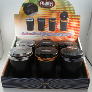 FUJIMA CARBON LED CAR ASHTRAY WITH LID EX39 BX 6CT