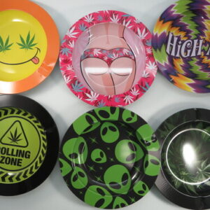 FUJIMA TIN ASHTRAY ASST 5.4IN LTT24 BX 24CT