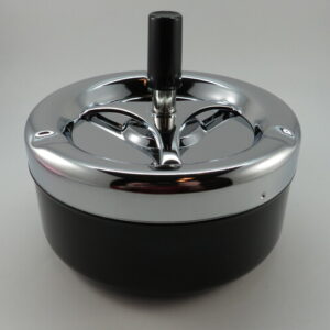 FUJIMA 5IN BLACK ROUND SPINNING ASHTRAY A32