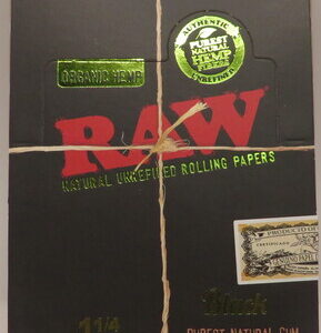 RAW ORGANIC HEMP BLACK 1 1/4 50PK BX 24CT