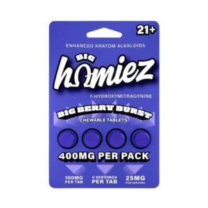 BIG HOMIEZ 7-HYDROXY BERRY BURST 100MG 4PK BX 6CT