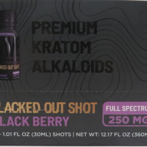 RAVE KRATOM BLACKED OUT SHOT BLACK BERRY 1OZ BX 12CT