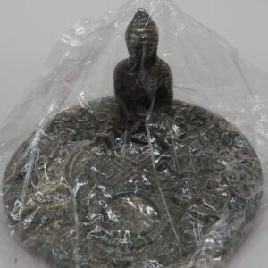 BUDDHA WHITE METAL INCENSE BURNER IBSL37