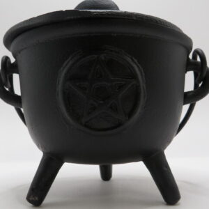 CAULDRON CAST IRON WITH LID PENTAGRAM BR95