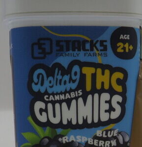 STACKS D9 THC GUMMIES BLUE RASPBERRY 5PK