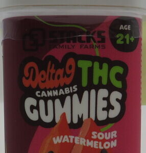 STACKS D9 THC GUMMIES SOUR WATERMELON 5PK