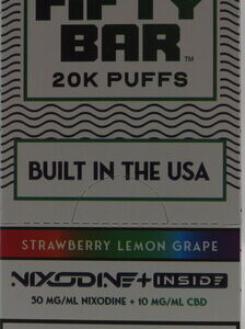 FIFTY BAR 20K NIX+CBD STRAWBERRY LEMON GRAPE BX 5CT