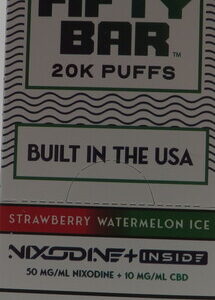 FIFTY BAR 20K NIX+CBD STRAWBERRY WATERMELON ICE BX 5CT