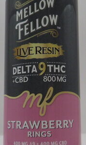 MELLOW FELLOW D9+CBD GUMMIES STRAWBERRY RINGS 800MG