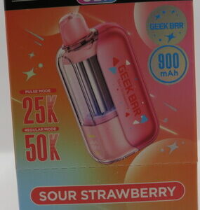 GEEKBAR CLR SOUR STRAWBERRY BX 5CT