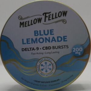 MELLOW FELLOW D9+CBD BURSTS BLUE LEMONADE TIN 200MG