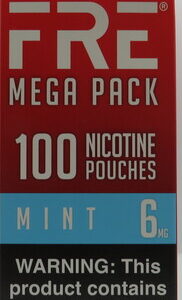 FRE POUCHES MINT 6MG MEGA PACK 100PK BX 4CT