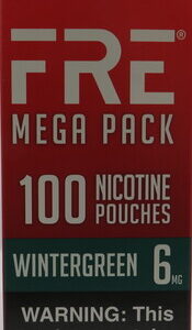 FRE POUCHES WINTERGREEN 6MG MEGA PACK 100PK BX 4CT