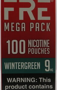 FRE POUCHES WINTERGREEN 9MG MEGA PACK 100PK BX 4CT