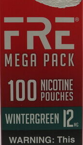 FRE POUCHES WINTERGREEN 12MG MEGA PACK 100PK BX 4CT