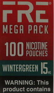 FRE POUCHES WINTERGREEN 15MG MEGA PACK 100PK BX 4CT