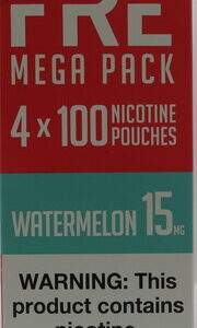 FRE POUCHES WATERMELON 15MG MEGA PACK 100PK BX 4CT
