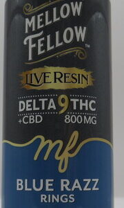 MELLOW FELLOW D9+CBD GUMMIES BLUE RAZZ RINGS 800MG